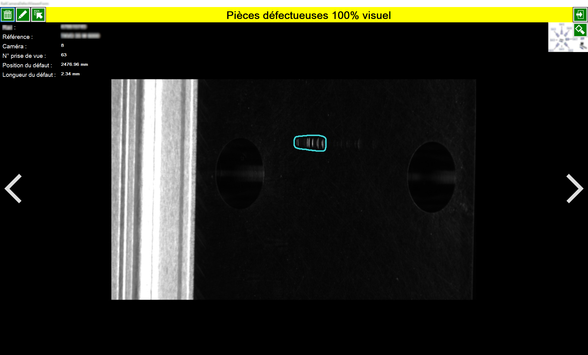 Traitement d'un défaut en mode zoom