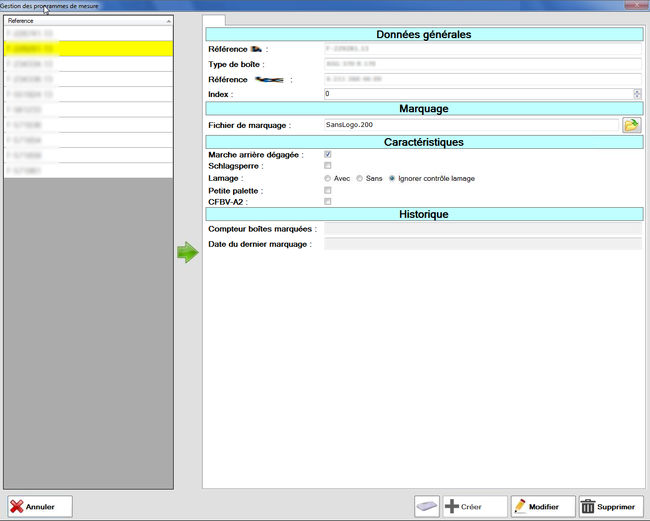 Programme de contrôle