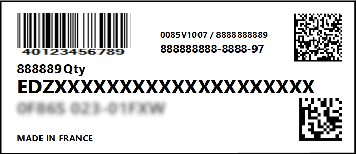 Exemple d'étiquette imprimée