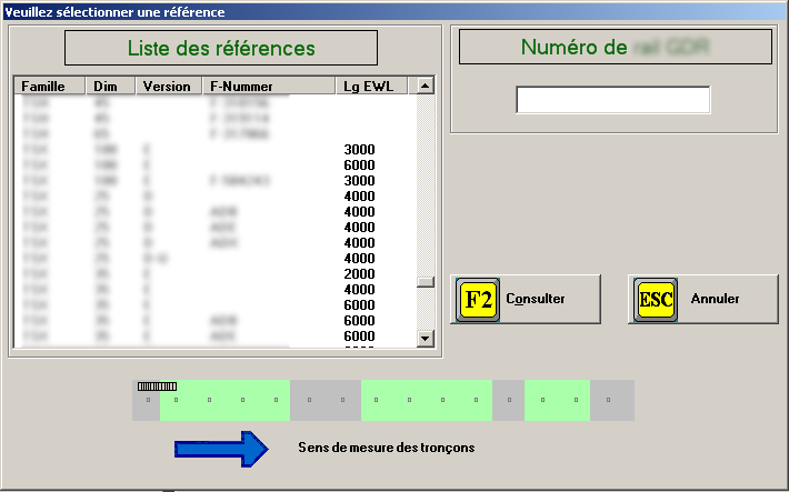 Sélection du programme de mesure