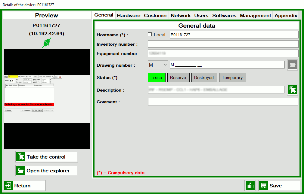 Création d'un périphérique