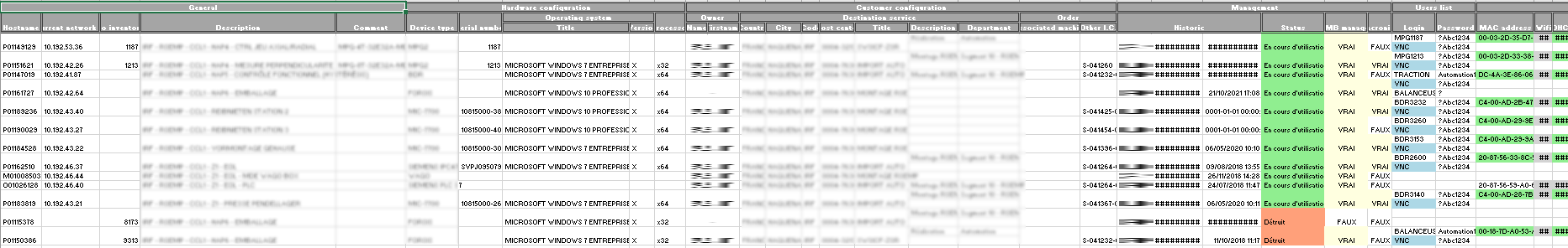 Exportation dans un fichier Excel