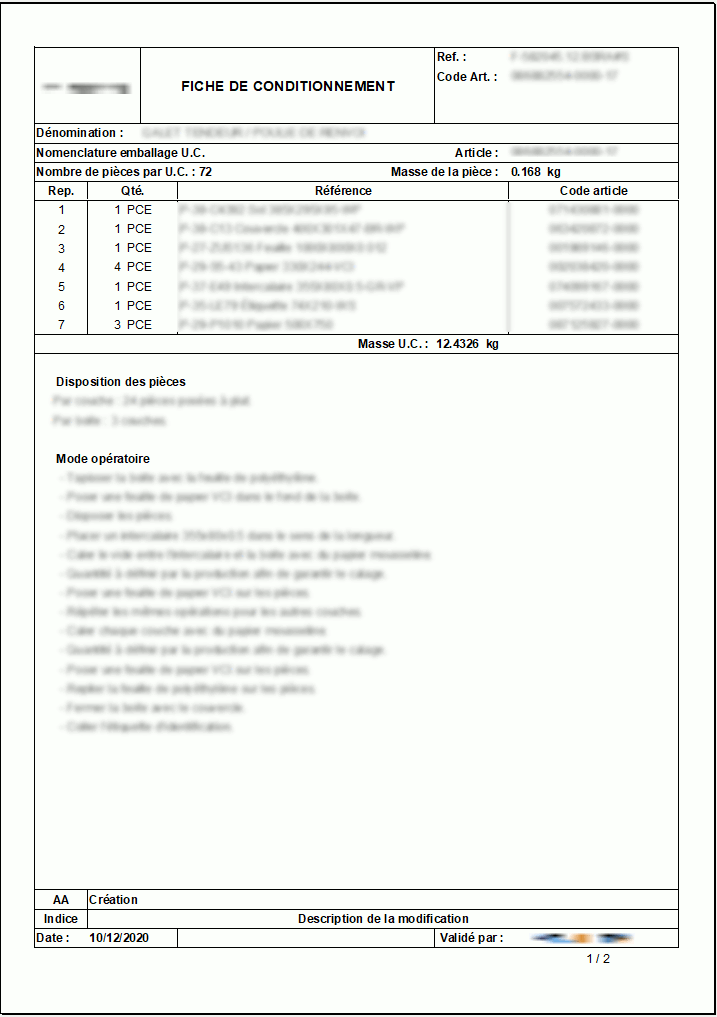 Fichier Excel généré