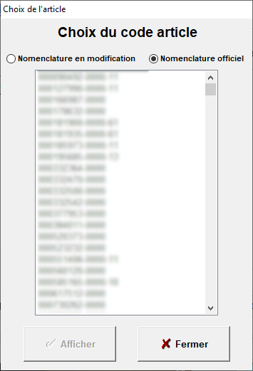Liste des produits disponibles