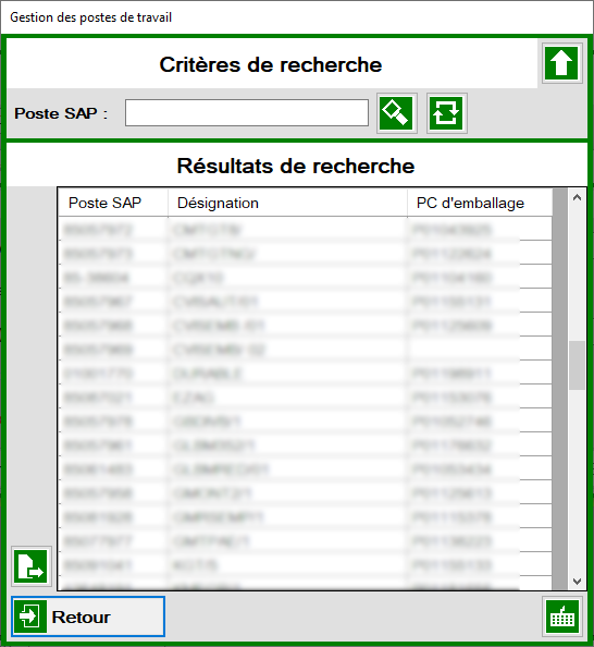 Sélection du poste de travail