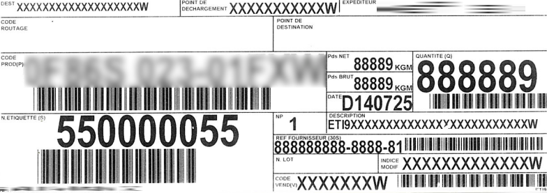 Exemple d'étiquette