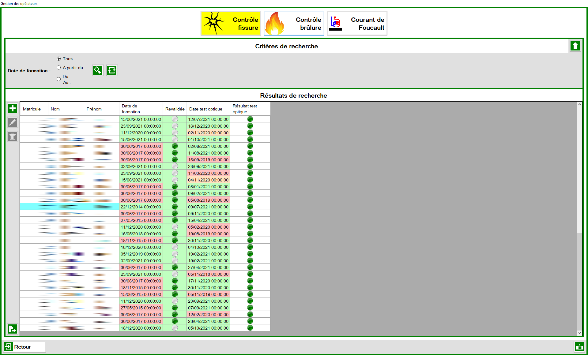 Liste des utilisateurs