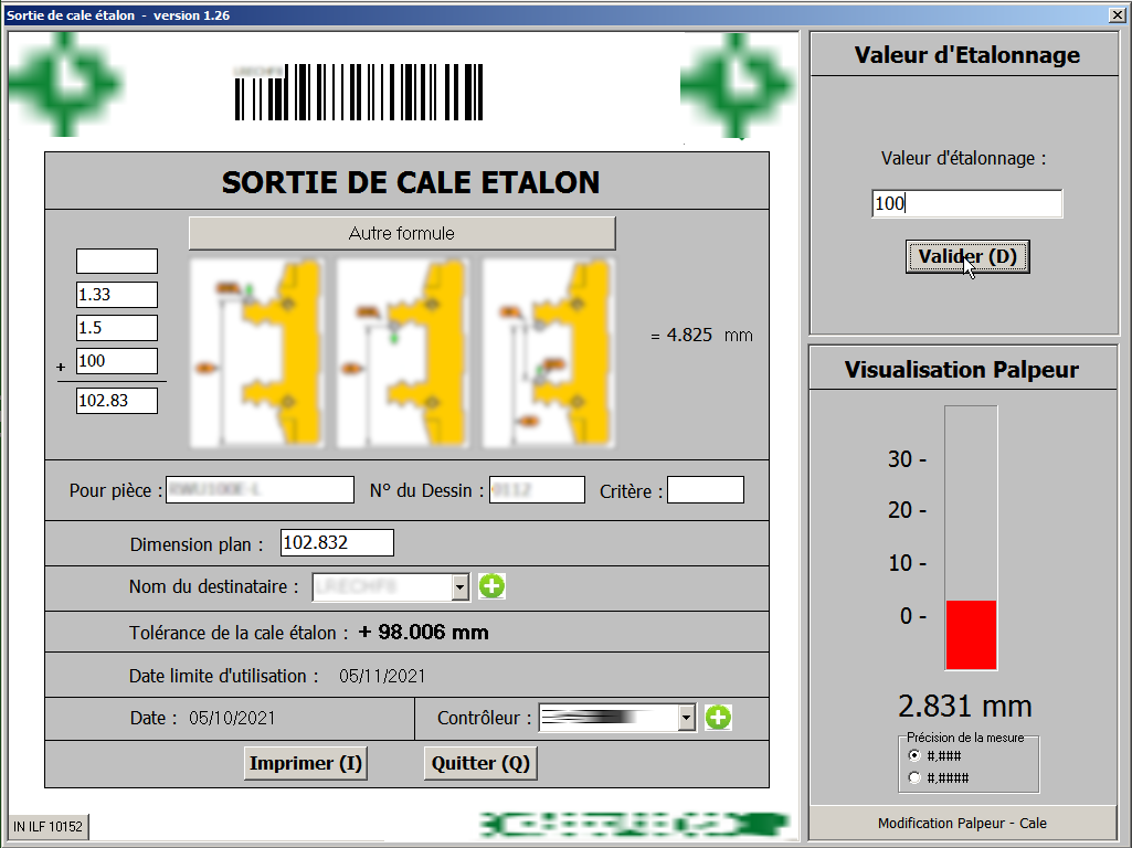 Optimisation de l'étalon