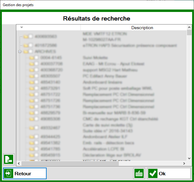 Sélection des favoris